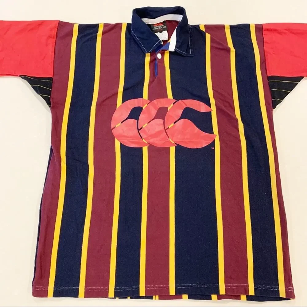 Vintage Canterbury New Zealand Striped Rugby Shirt Medium - Picture 2 of 7